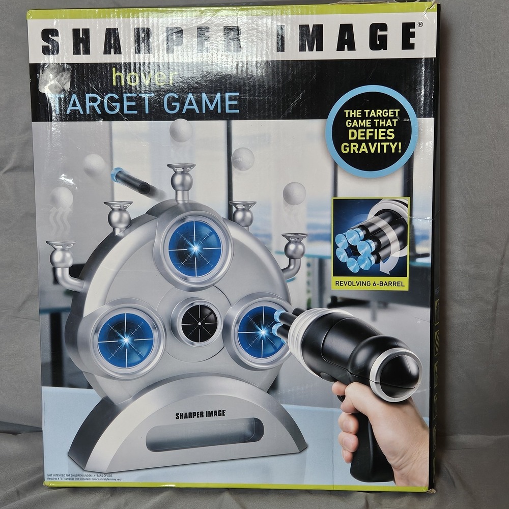 Sharper Image‎ Hover Target Game Revolving 6-Barrel Dart Blaster Open Box